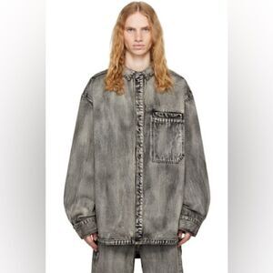 Entire Studios Herculean Denim Shirt long sleeves chargrill Color size Large nwt